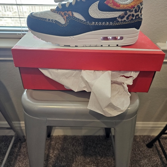 Nike Air Max 1 Premium FJ4452-432 Denim & White Running Shoes Size 8 - Picture 5 of 5